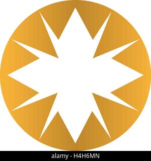Golden Star Logo-Design, AI 10 unterstützt. Stock Vektor