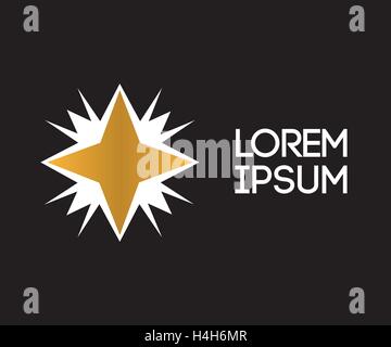 Golden Star Logo-Design, AI 10 unterstützt. Stock Vektor