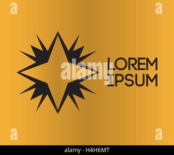 Golden Star Logo-Design, AI 10 unterstützt. Stock Vektor