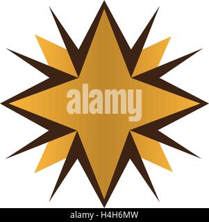 Golden Star Logo-Design, AI 10 unterstützt. Stock Vektor