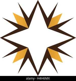 Golden Star Logo-Design, AI 10 unterstützt. Stock Vektor