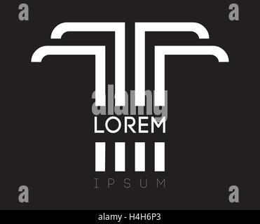 Elegante T Logo-Design, AI 10 unterstützt. Stock Vektor