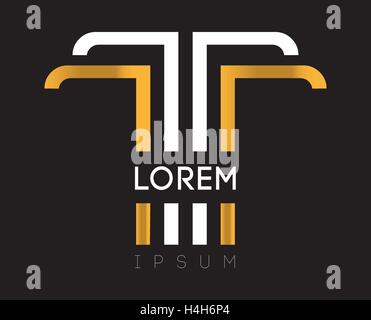 Elegante T Logo-Design, AI 10 unterstützt. Stock Vektor