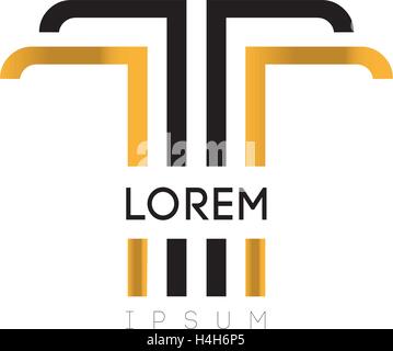 Elegante T Logo-Design, AI 10 unterstützt. Stock Vektor