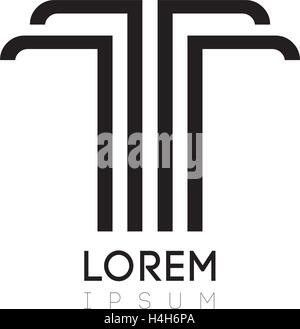 Elegante T Logo-Design, AI 10 unterstützt. Stock Vektor