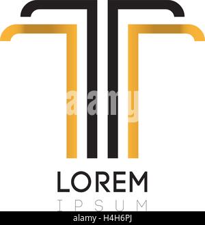 Elegante T Logo-Design, AI 10 unterstützt. Stock Vektor