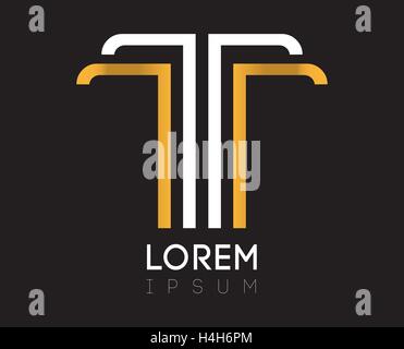 Elegante T Logo-Design, AI 10 unterstützt. Stock Vektor