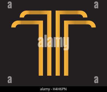 Elegante T Logo-Design, AI 10 unterstützt. Stock Vektor