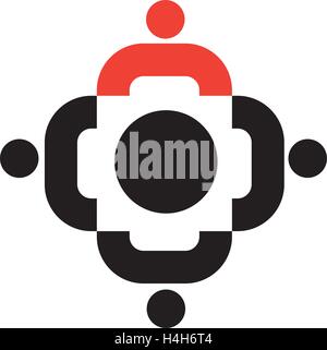 Teamarbeit-Symbol mit. AI 8 unterstützt. Stock Vektor