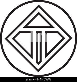 T-Logo Concept Design, AI 10 unterstützt. Stock Vektor