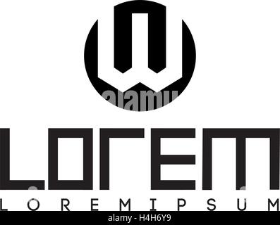 Logo für W Brief Design. EPS-8 unterstützt. Stock Vektor