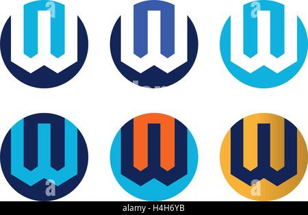 Logo für W Buchstaben Set-Design. EPS-8 unterstützt. Stock Vektor