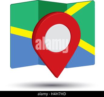 Stadtplan Symbol ein 3D-Design Pin EPS 10 unterstützt. Stock Vektor