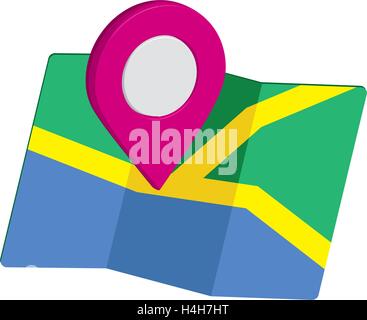 Stadtplan Symbol ein 3D-Design Pin EPS 10 unterstützt. Stock Vektor