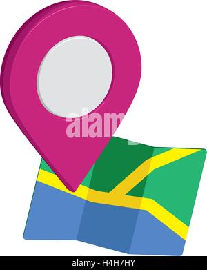 Stadtplan Symbol ein 3D-Design Pin EPS 10 unterstützt. Stock Vektor