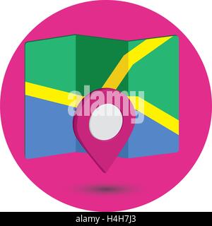 Stadtplan Symbol ein 3D-Design Pin EPS 10 unterstützt. Stock Vektor