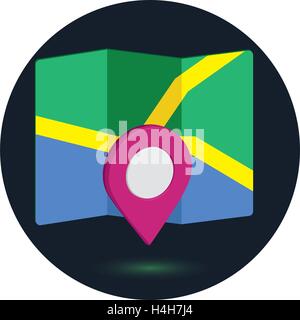 Stadtplan Symbol ein 3D-Design Pin EPS 10 unterstützt. Stock Vektor