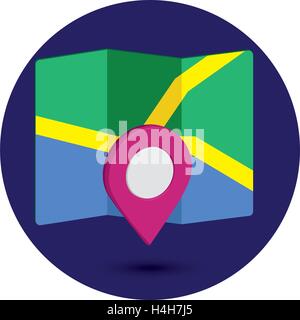 Stadtplan Symbol ein 3D-Design Pin EPS 10 unterstützt. Stock Vektor