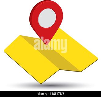 Stadtplan Symbol ein 3D-Design Pin EPS 10 unterstützt. Stock Vektor