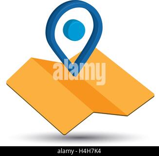 Stadtplan Symbol ein 3D-Design Pin EPS 10 unterstützt. Stock Vektor