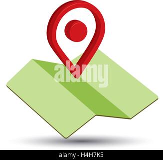 Stadtplan Symbol ein 3D-Design Pin EPS 10 unterstützt. Stock Vektor
