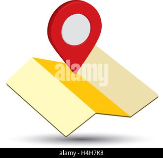 Stadtplan Symbol ein 3D-Design Pin EPS 10 unterstützt. Stock Vektor