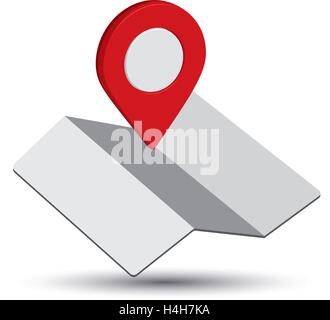 Stadtplan Symbol ein 3D-Design Pin EPS 10 unterstützt. Stock Vektor