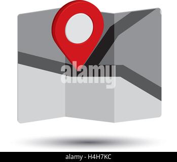 Stadtplan Symbol ein 3D-Design Pin EPS 10 unterstützt. Stock Vektor