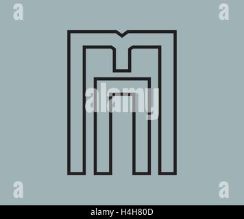 Geometrische MN Logokonzept. Stock Vektor