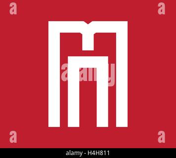 Geometrische MN Logokonzept. Stock Vektor