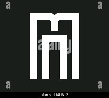 Geometrische MN Logokonzept. Stock Vektor