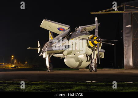 Fairey Gannet AEW 3, XL502, Flugzeug bei Nacht Stockfoto