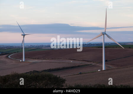 Windkraftanlagen in Cornwall Stockfoto