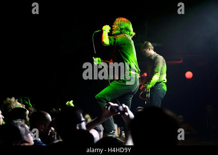 BARCELONA - 25 Mai: Iceage (Punk-Rock-Band) führt in Apolo Stadium Primavera Sound Festival 2015 (PS15). Stockfoto