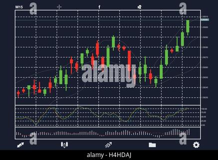 Vektor Aufwärtstrend Markt der Aktien-Chart. Stock Vektor