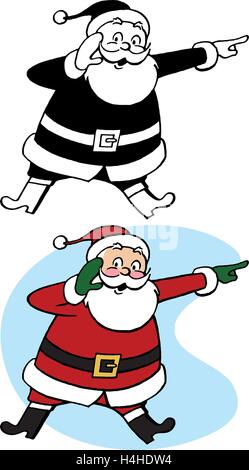 Santa Claus auf etwas spannendes zeigen Stock Vektor