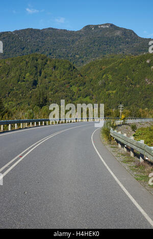 Carretera Austral-Straße in der Aysén Region des südlichen Chile. Stockfoto