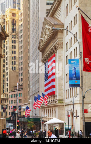NEW YORK CITY - September 3: New York Stock Exchange Gebäude am 3. September 2015 in New York. Stockfoto