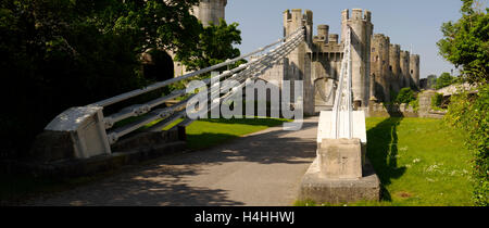 Suspension Bridge, Conwy Castle, North Wales Stockfoto