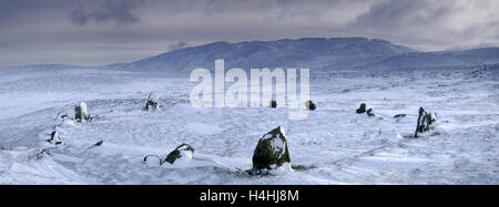 Panorama, Druids Circle, Penmaenmawr, Nordwales, Stockfoto