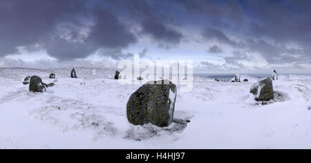 Panorama, Druids Circle, Penmaenmawr, Nordwales, Stockfoto