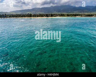 Blick auf die North Shore von Oahu Strände und das Meer. Hawaii-USA Stockfoto