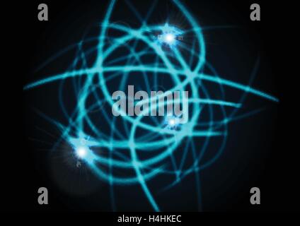 Türkise leuchtende Spuren abstrakten Hintergrund. Vektor-Design Illustration Cyan Neon-Effekt Stock Vektor