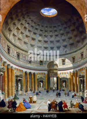 Giovanni Paolo Panini, Italienisch (1691-1765), Innere des Pantheon, Rom, c. 1734, Öl auf Leinwand Stockfoto