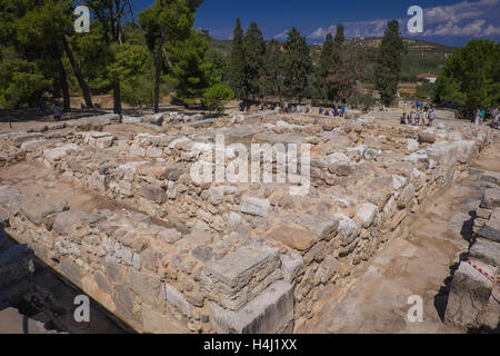 Knossos, die größte archäologische Stätte der Bronzezeit auf Kreta und gilt als die älteste Stadt Europas Stockfoto