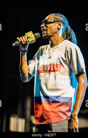 Snoop Dogg führt auf RIOT Fest am Sonntag, 30. August 2015, im nationalen Western Complex in Denver, Colorado. Stockfoto