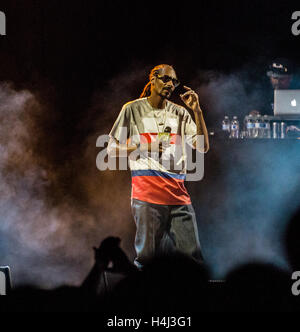 Snoop Dogg führt auf RIOT Fest am Sonntag, 30. August 2015, im nationalen Western Complex in Denver, Colorado. Stockfoto