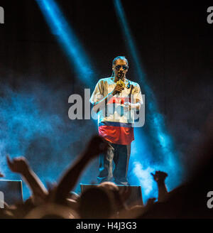 Snoop Dogg führt auf RIOT Fest am Sonntag, 30. August 2015, im nationalen Western Complex in Denver, Colorado. Stockfoto