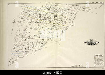 Bd. 1. Platte, T. Karte gebunden Herkimer St., Rockaway Ave., Fulton St., Truxton St., City Line, Aussicht auf pl., Hopkinson Ave. Stockfoto