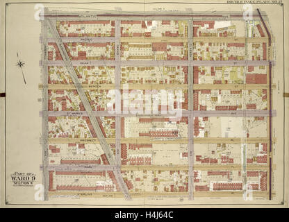 Brooklyn, Bd. 1, doppelte Seite Platte Nr. 17; Teil der Gemeinde 9, Abschnitt 4; Karte von Atlantic Ave., Franklin Ave begrenzt Stockfoto